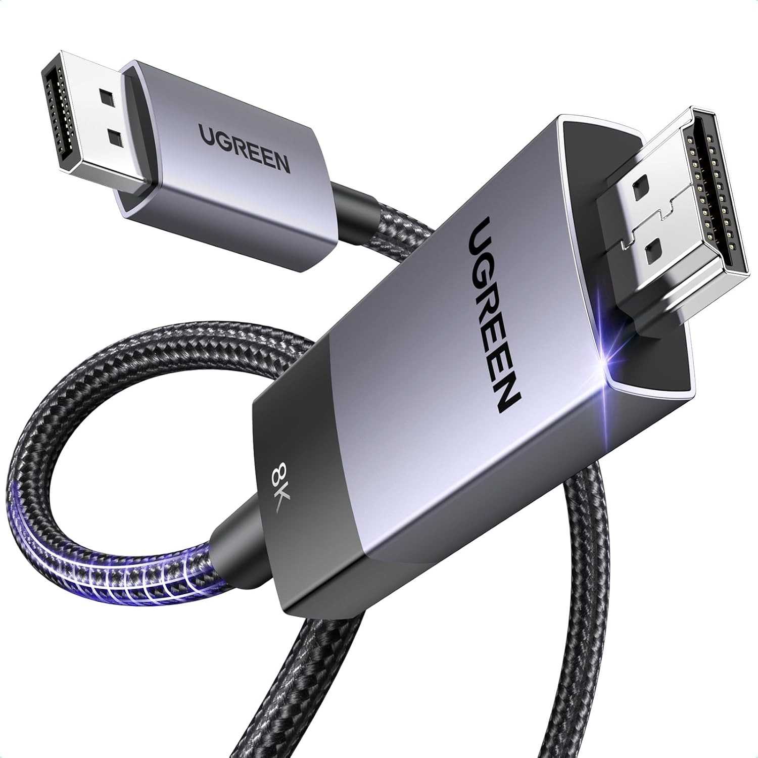 UGREEN Cabo DisplayPort para HDMI 8K 60Hz | 4K 240Hz - Imagem Incrível e Conexão Estável