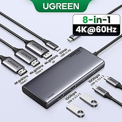 UGREEN Hub USB-C Triplo 4K60Hz: Sua Central Multimídia