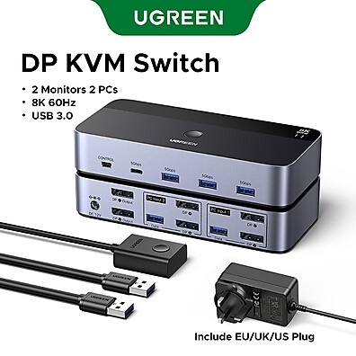 ugreen-kvm-switch-8k-controle-2-pcs-com-2-monitores