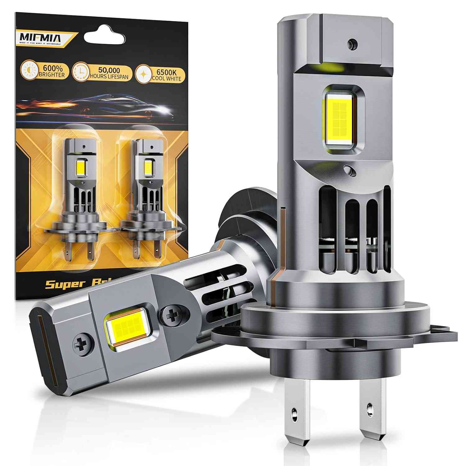 Lâmpada LED H7 Ultra Brilhante 40000LM: Iluminação 800% Superior e Instalação Plug and Play
