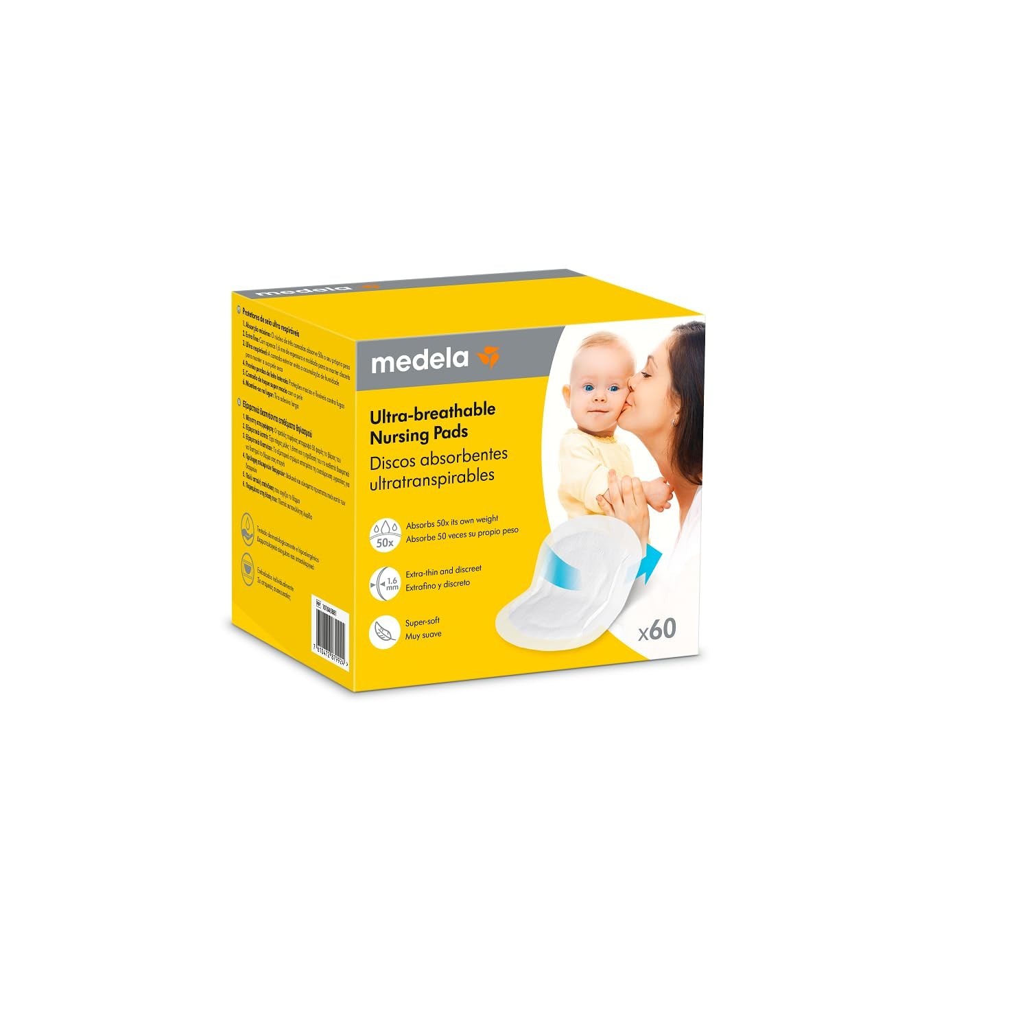 Absorventes Descartáveis para Seios Ultra Respiráveis Medela - Conforto Total com 60 Unidades