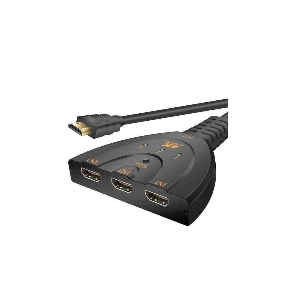 Seletor Chaveador HDMI 3x1 4K Ultra HD - Conecte e Desfrute com Qualidade Superior