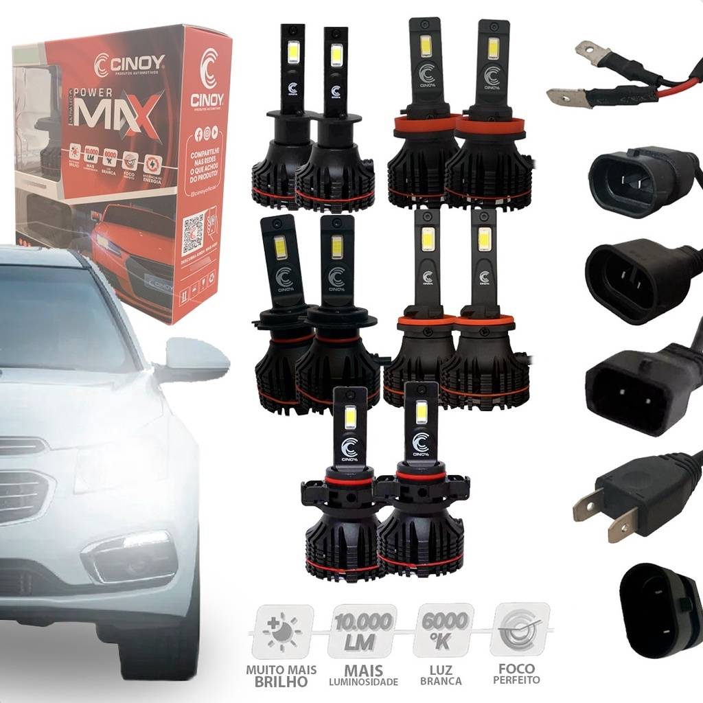 Ultraled Cinoy 10000lm: Iluminação Ultra Branca para Seu Carro