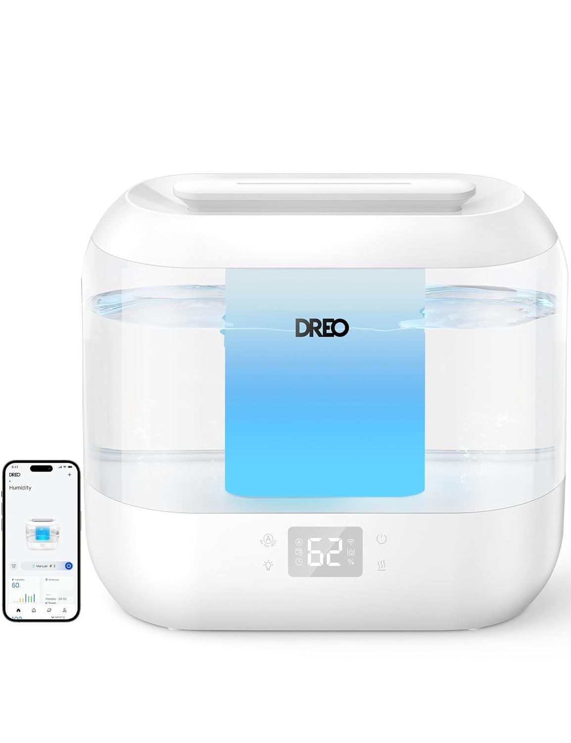 Dreo Umidificador Inteligente 4L com Controle por App e Voz - Névoa Fria Silenciosa para Casa e Escritório