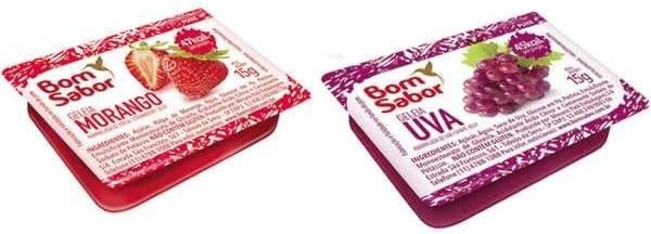 Geleia Morango e Uva Sachê 15g CX 144 UN Bom Sabor