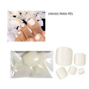 Unhas Postiças Leitosas para Pés: 20 Unidades para um Look Perfeito