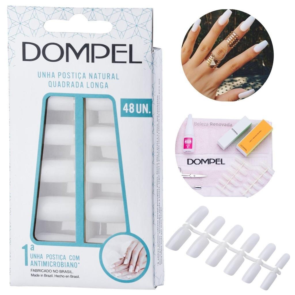 Unhas Postiças Longas: Kit com 48 Tips + Antimicrobiano