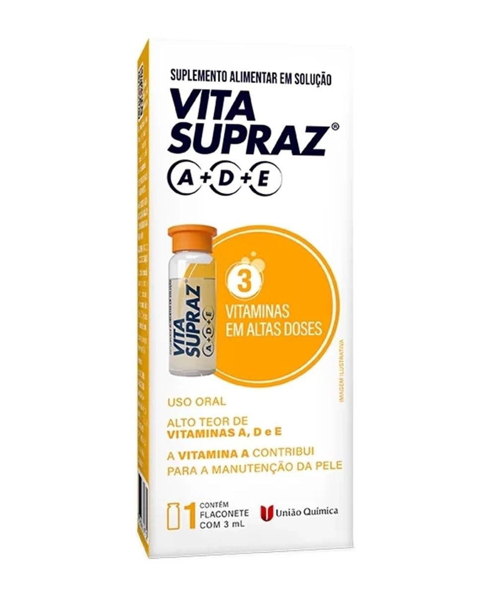 Suplemento Vita Supraz A+D+E com 1 Flaconete – União Química | Vitaminas Essenciais para Saúde e Energia