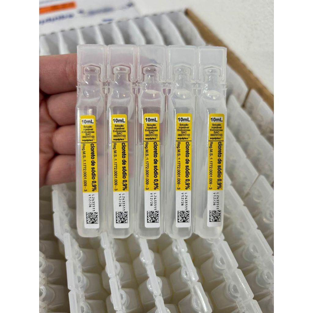 Soro Fisiológico 0,9% 10ml – Kit com 100 Unidades
