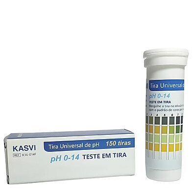 Papel Indicador de pH 0-14 Kasvi – Precisão Rápida em 150 Unidades