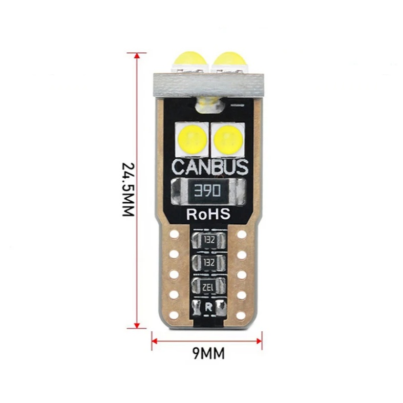 Lâmpada LED T10 12V Automotiva Ambar – 2 Unidades