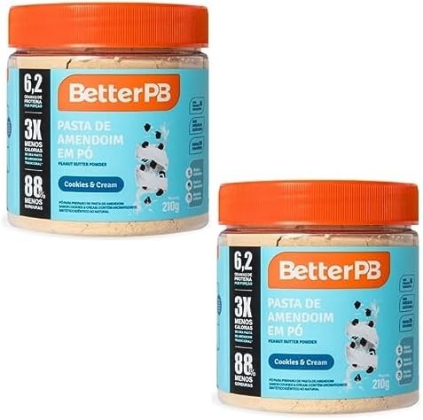 Pasta de amendoim em pó coockies and cream - BetterPB - Kit 2 unidades