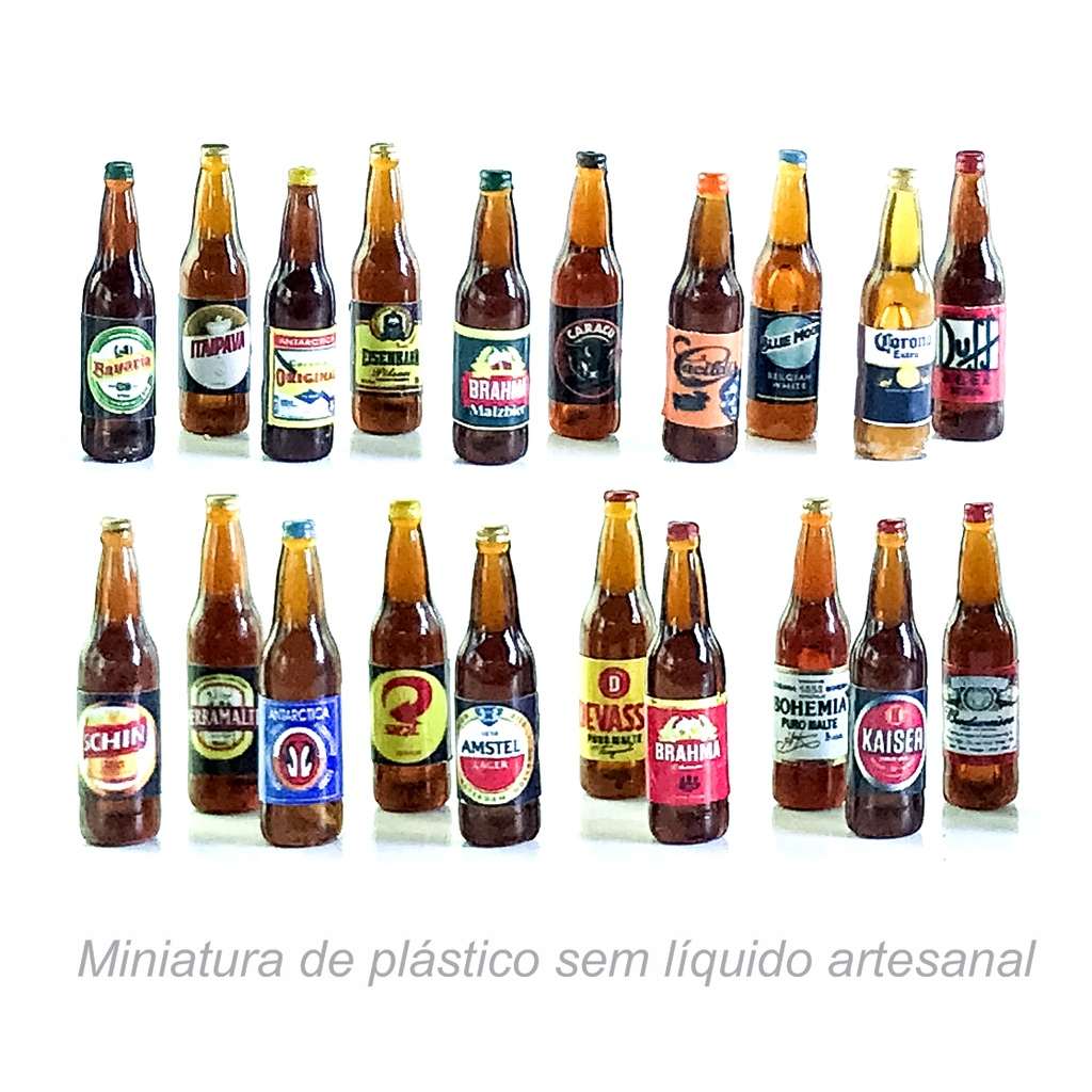 Kit Miniatura de Cerveja Realista para Coleção - 20 Unidades