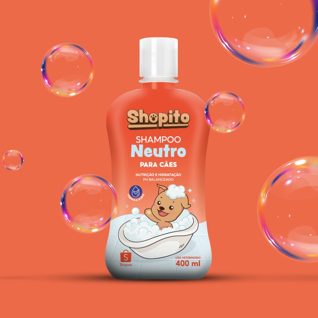 Shampoo Shopito Neutro 400ml – Kit com 3 Unidades