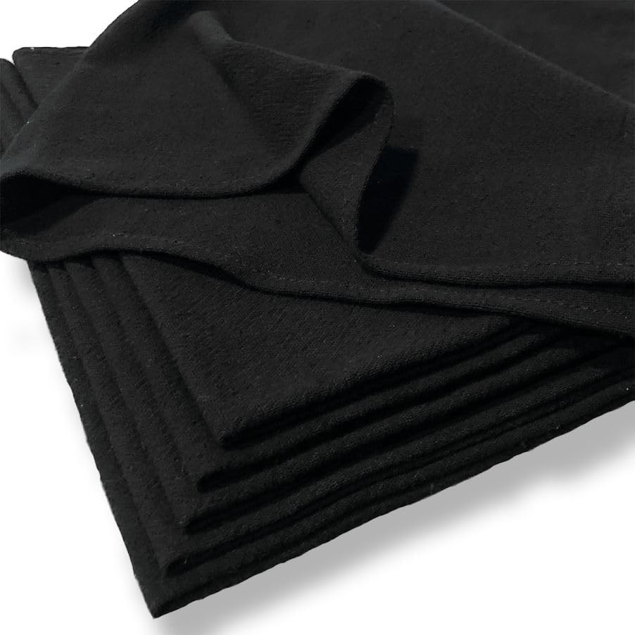 Pano de Prato Preto Pé de Galinha com Bainha - 5 Unidades | Absorção Superior e Estilo Moderno