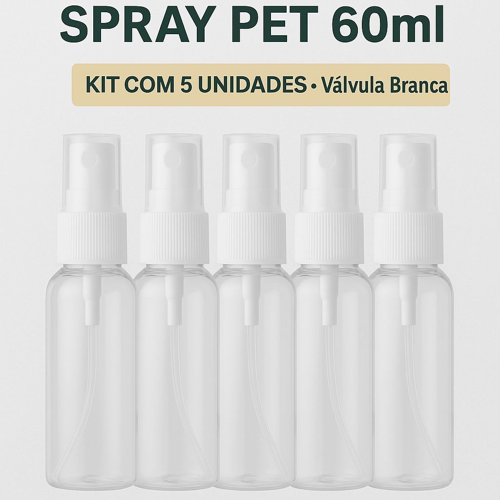 Frasco Spray 60ml – Kit com 2, 3 ou 5 Unidades