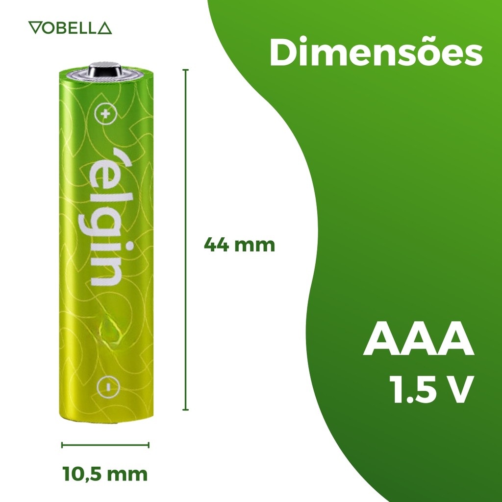 Pilha Alcalina AAA Palito 1,5V Elgin – 8 Unidades