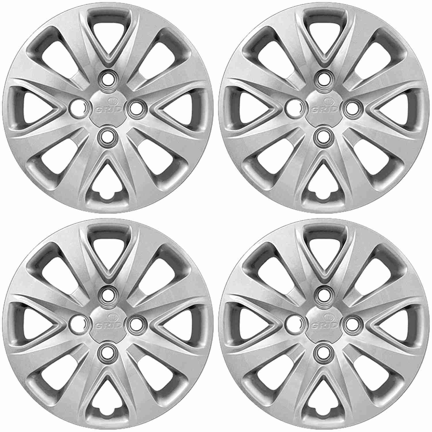 Calota Esportiva Aro 14" Prata Grid para Ford Ka Hatch/Sedan (2015-2018) - Jogo com 4 Unidades
