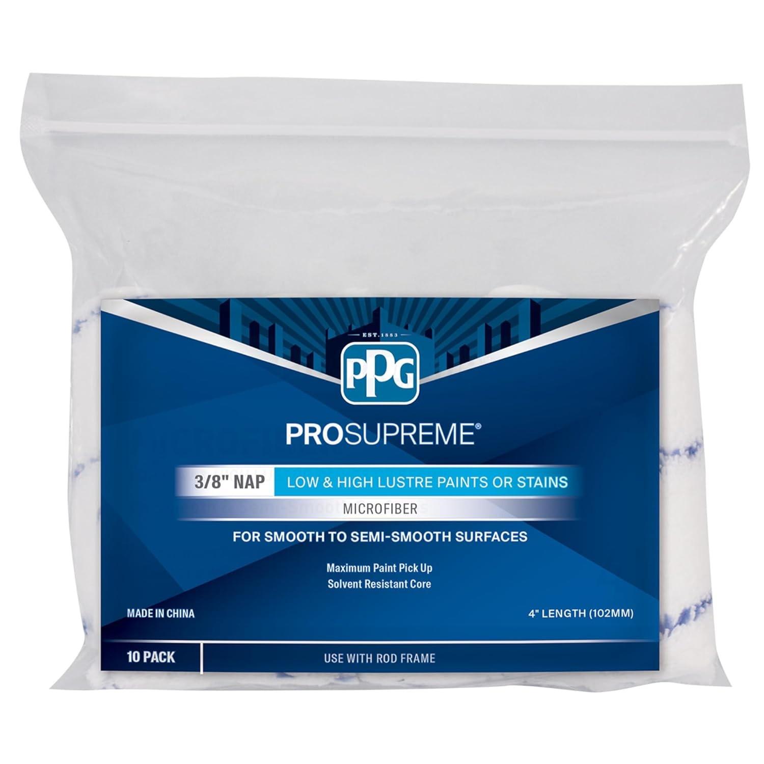 PPG ProSupreme Mini Rolo de Microfibra 10.2 cm - Pacote com 10 Unidades para Acabamentos Perfeitos