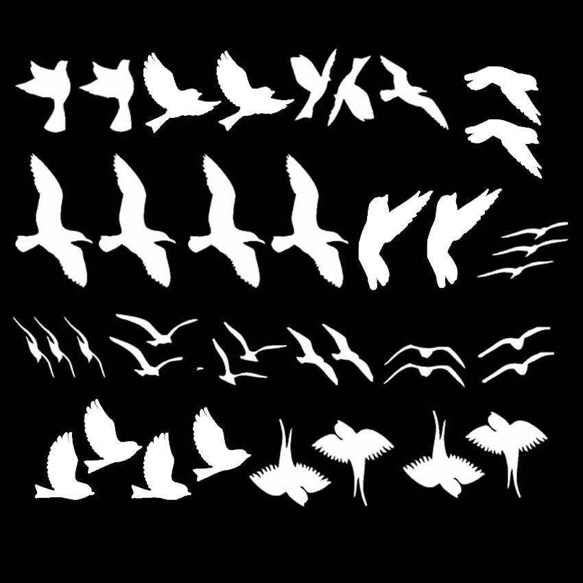 Adesivo Pássaros Gaivotas Sortidos 20 Unidades - Decore com Estilo e Natureza