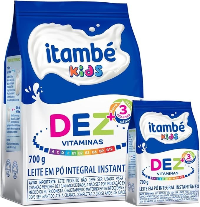 2 UNIDADES Leite em Pó instantâneo ITAMBÉ KIDS- Dez Vitaminas 700g