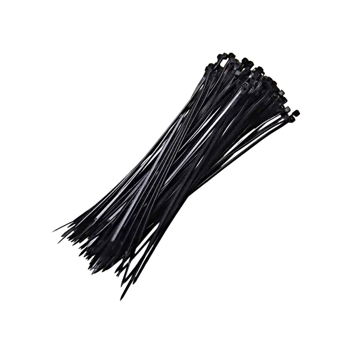 Abraçadeira Nylon Preta Starfer 250x3,6mm - Kit com 100 Unidades para Organização Profissional