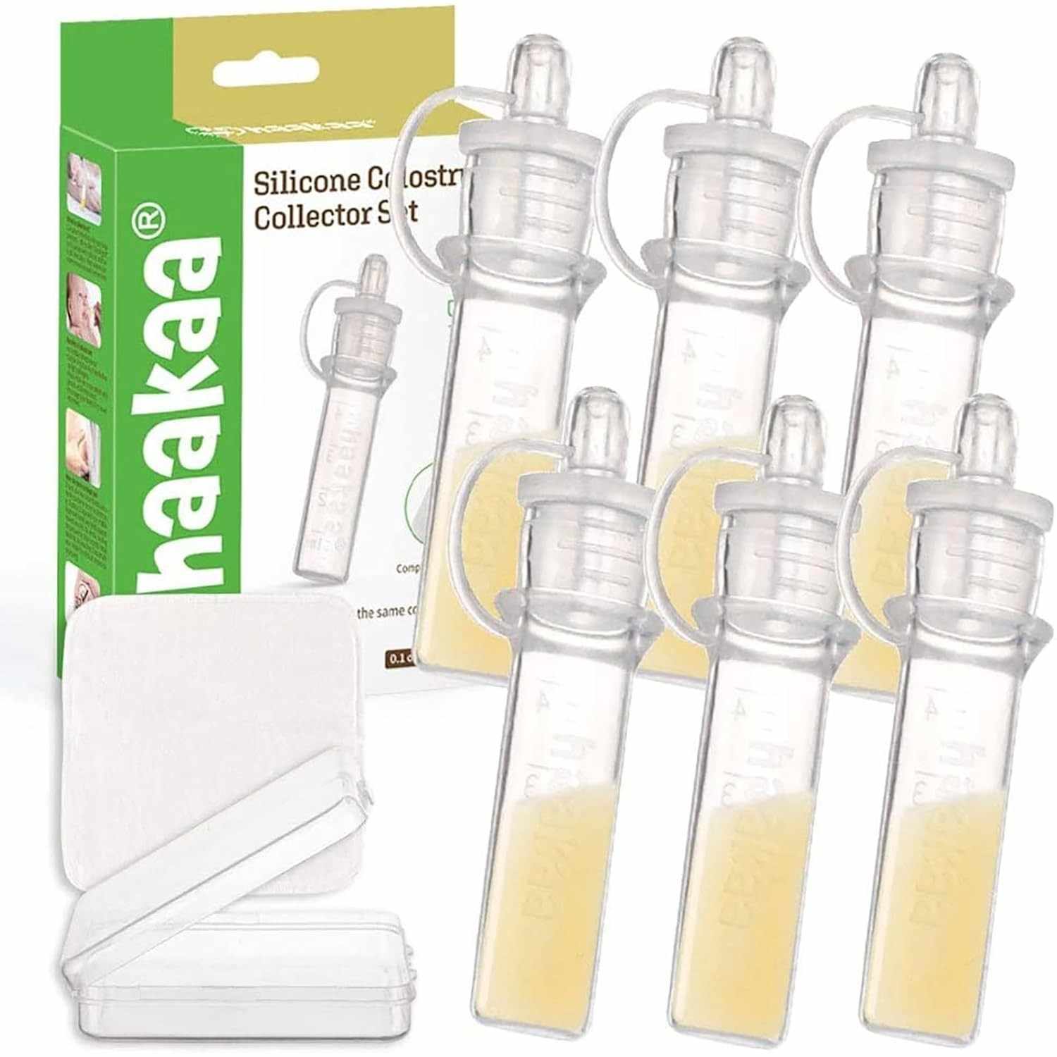 Haakaa Coletores de Colostro Silicone 4ml - 6 Unidades com Estojo