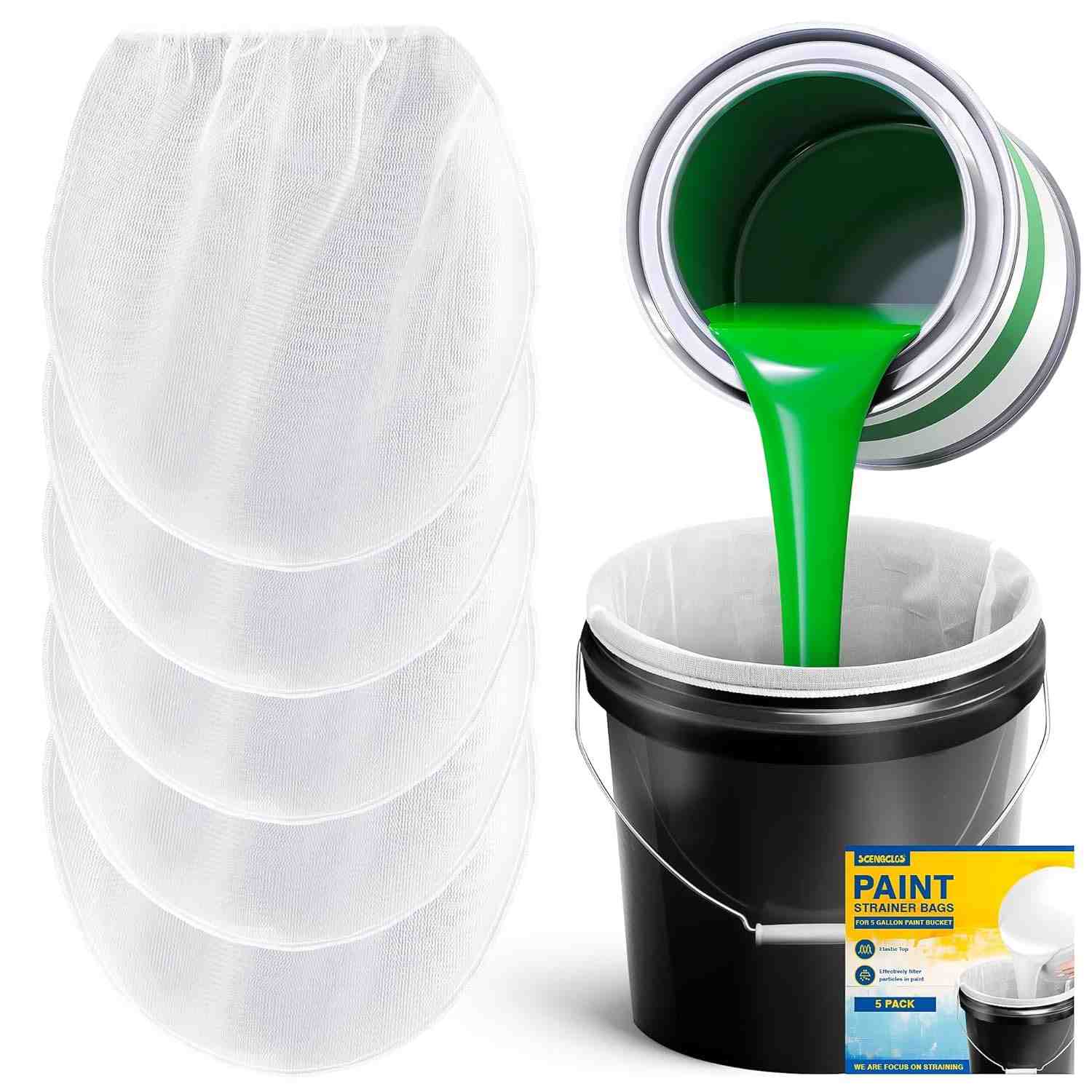 Sacos Filtro de Tinta 14L - Pacote com 10 Unidades | Malha Fina para Pintura Profissional