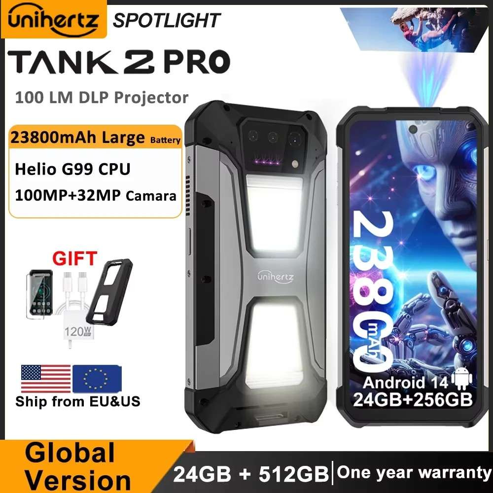 Unihertz Tank 2 Pro: O Robusto com Projetor 2.4K