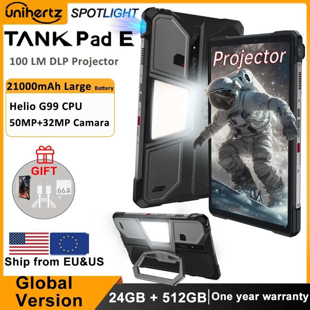 Unihertz Tank Pad E: Tablet Robusto com Projetor!