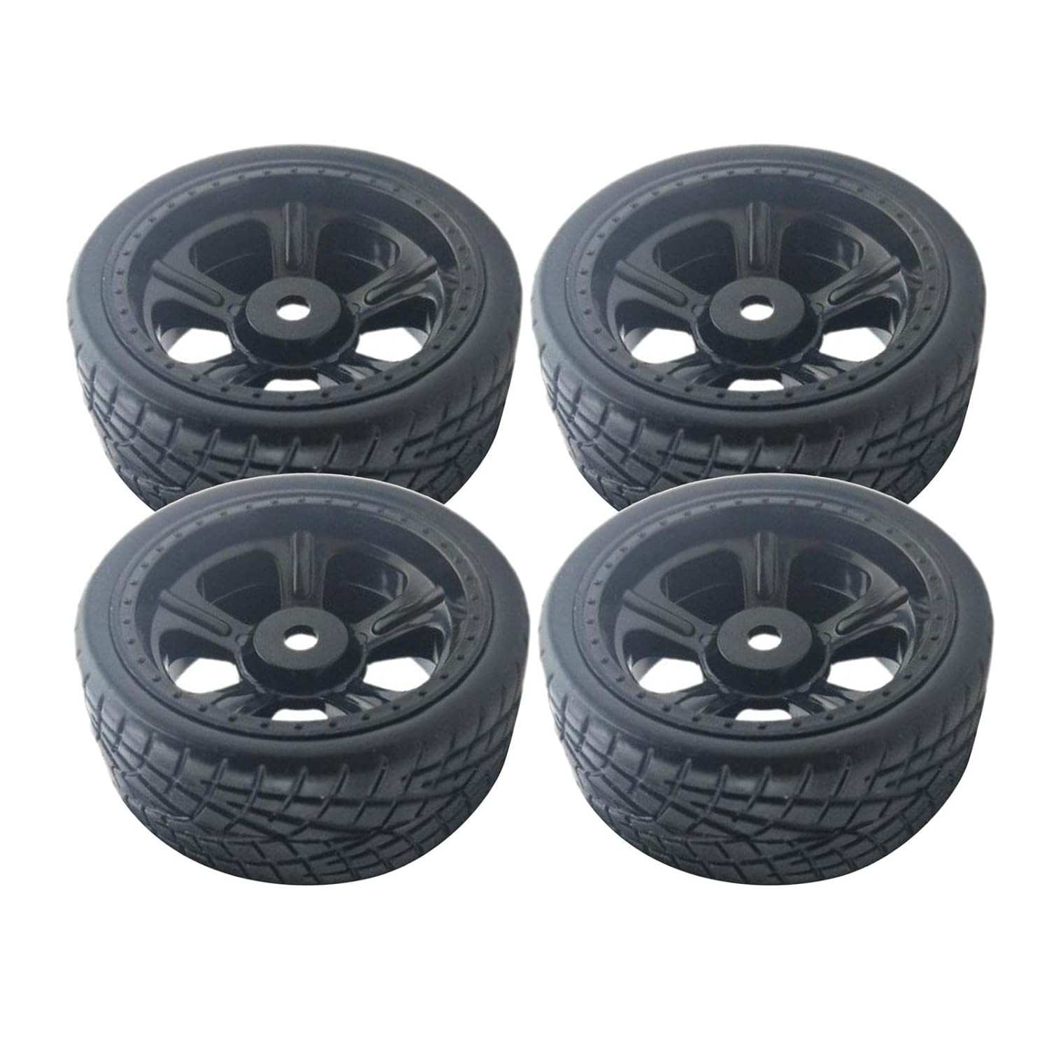 Rodas e Pneus Universais 1/10 Preto: Performance e Estilo para seu RC!