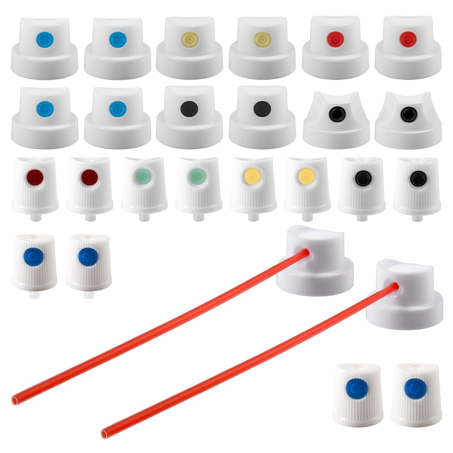 Kit 26 Tampas Universais para Tinta Spray: Bicos e Adaptadores para Grafite e Reparos