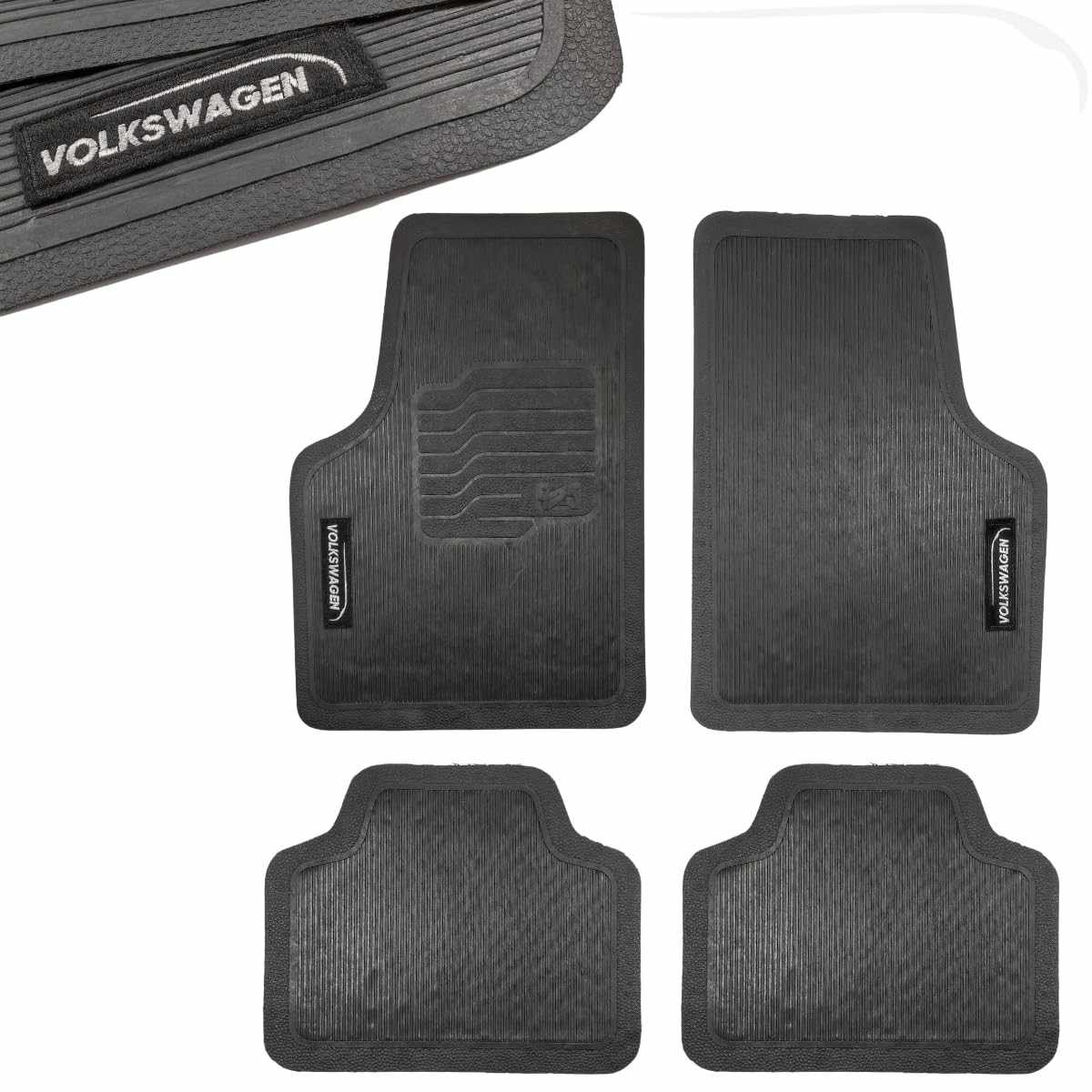 Jogo de Tapetes Automotivos Emborrachados Universal para Carros Volkswagen - 4 Peças Premium