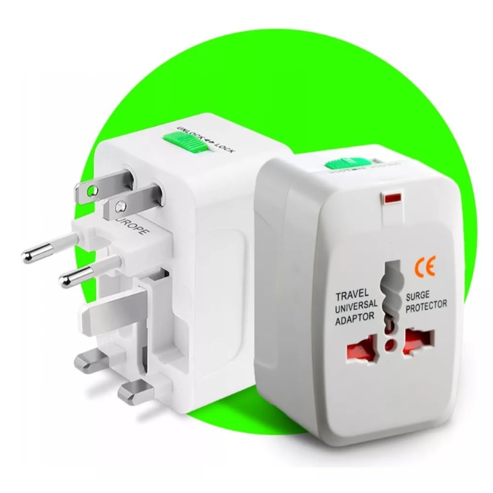 Adaptador de Tomada Universal para Viagem: Bivolt, Compacto e Seguro | Conecte-se em +150 Países