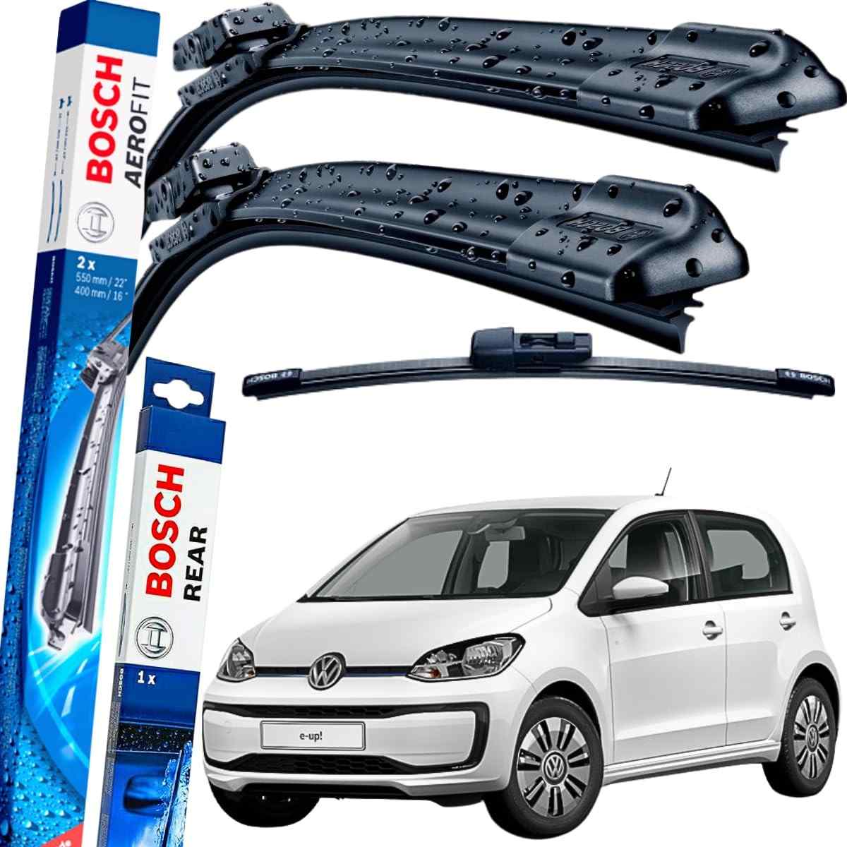 Kit Palhetas Bosch Aerofit Dianteira + Traseira para VW UP (2014-2022) - Limpeza Impecável e Visibilidade Máxima