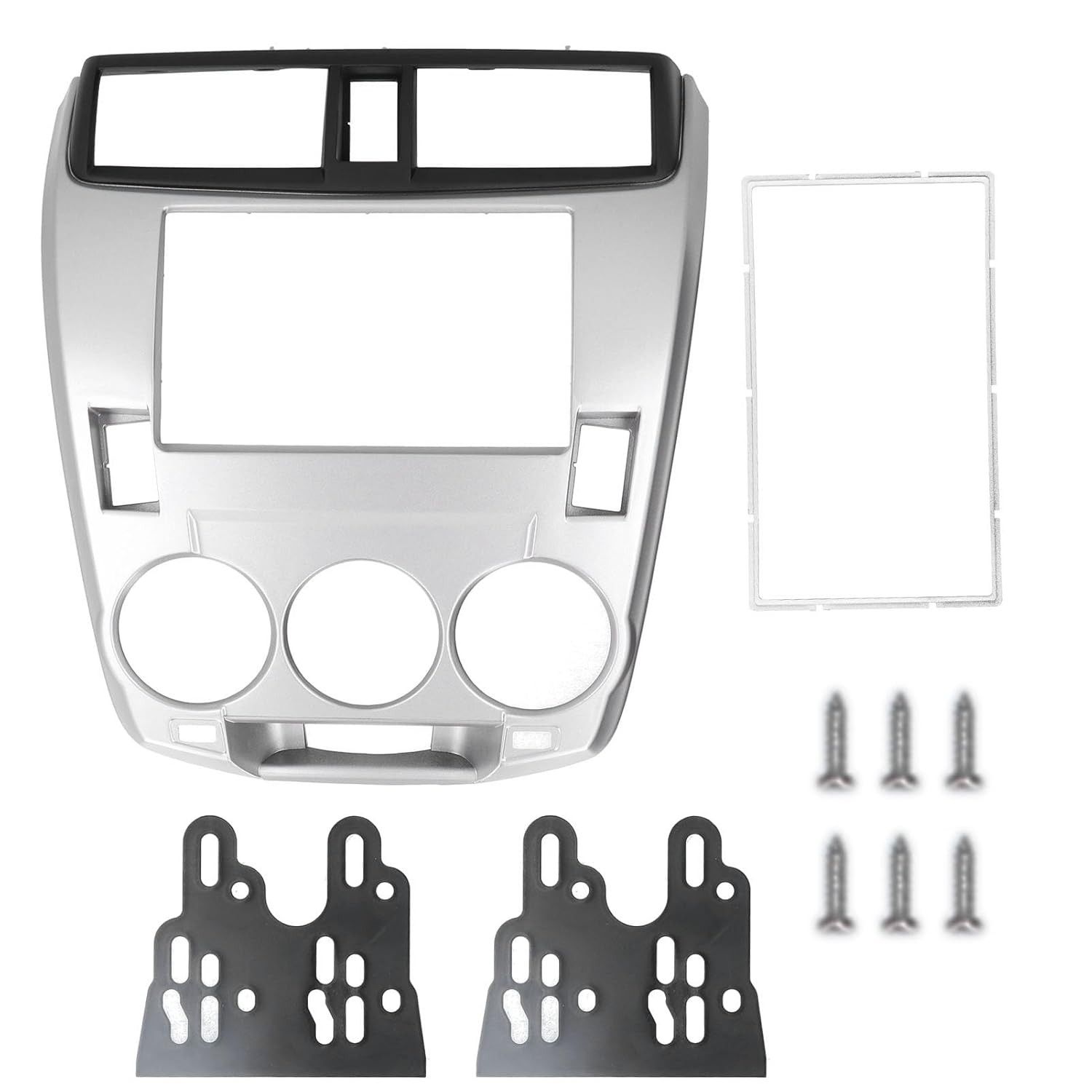 Moldura Painel 2DIN Prata para Rádio/Navegação Honda City 2008-2013: Upgrade Completo!