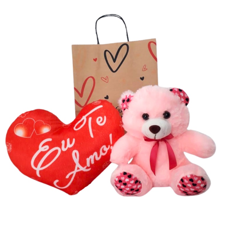 Urso de Pelúcia + Coração ou Porta Retrato: Presente Perfeito!