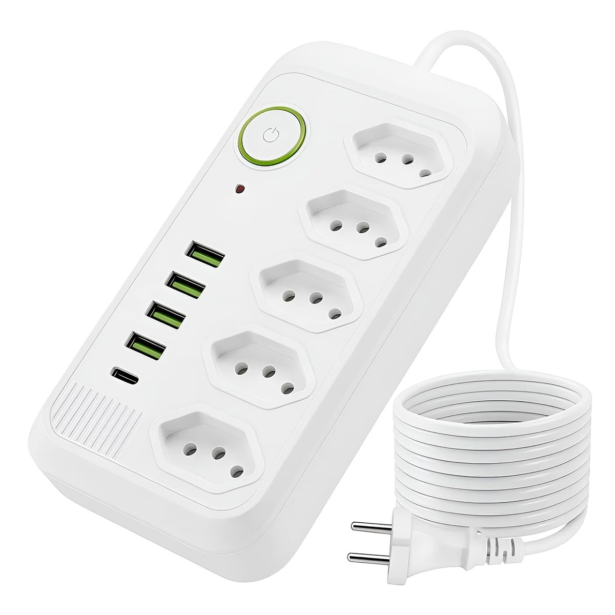 Filtro de Linha 5 Tomadas USB-C Bivolt: Proteção Inteligente para Seus Eletrônicos
