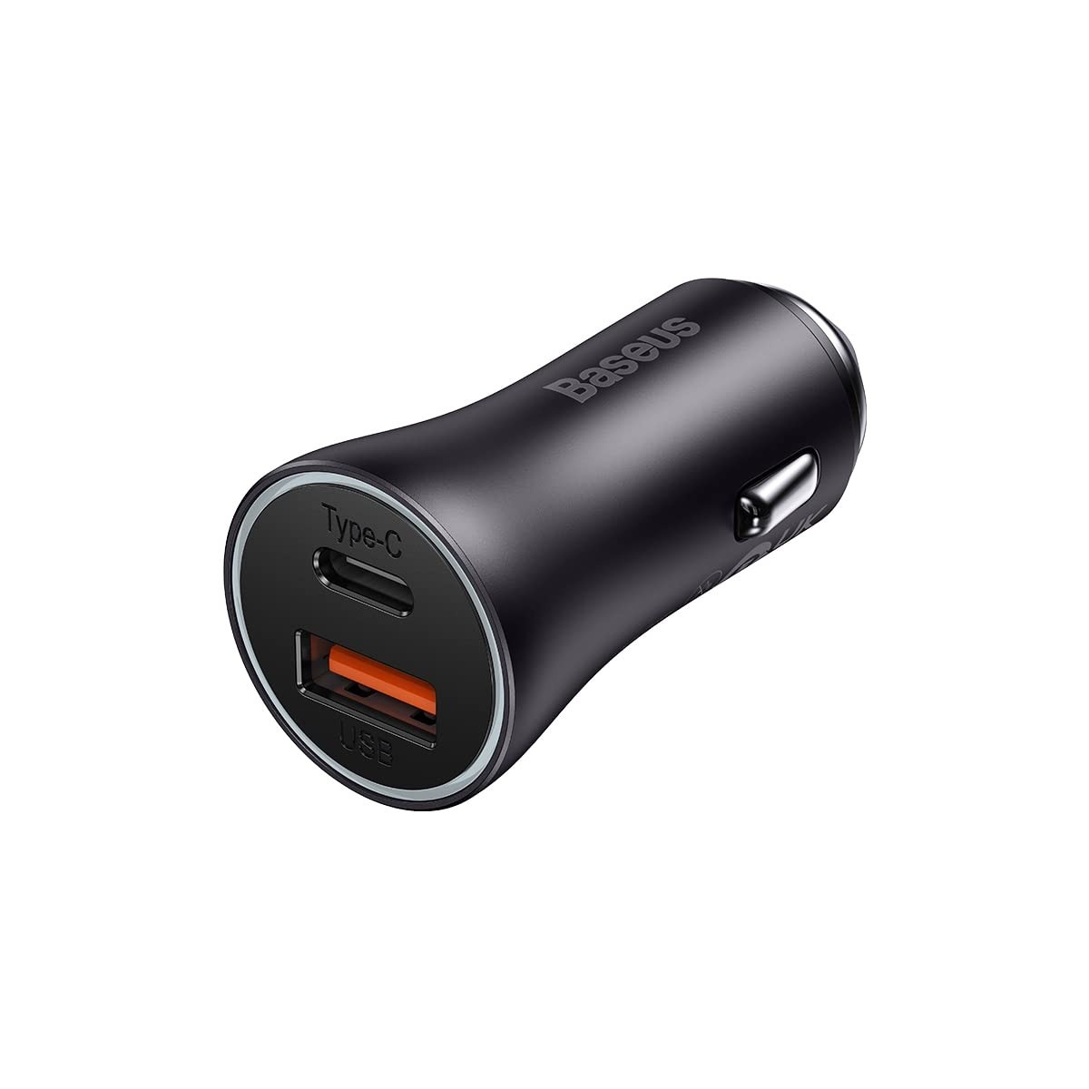 Carregador Veicular Baseus Turbo 60W: Carregamento Rápido USB-A + USB-C