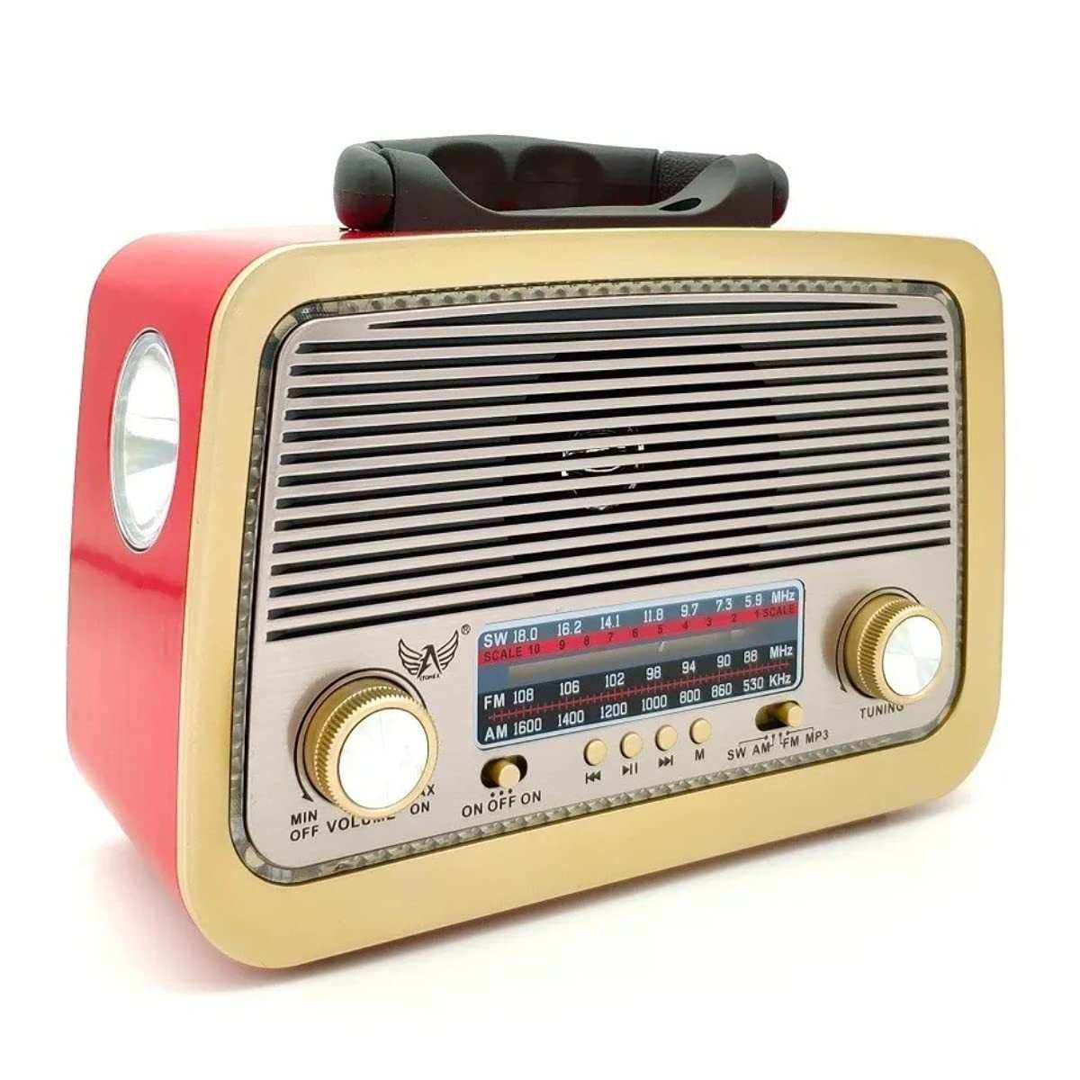 Rádio Retro A3199T Vermelho: Som Clássico com Tecnologia Moderna (Bluetooth, USB, FM)