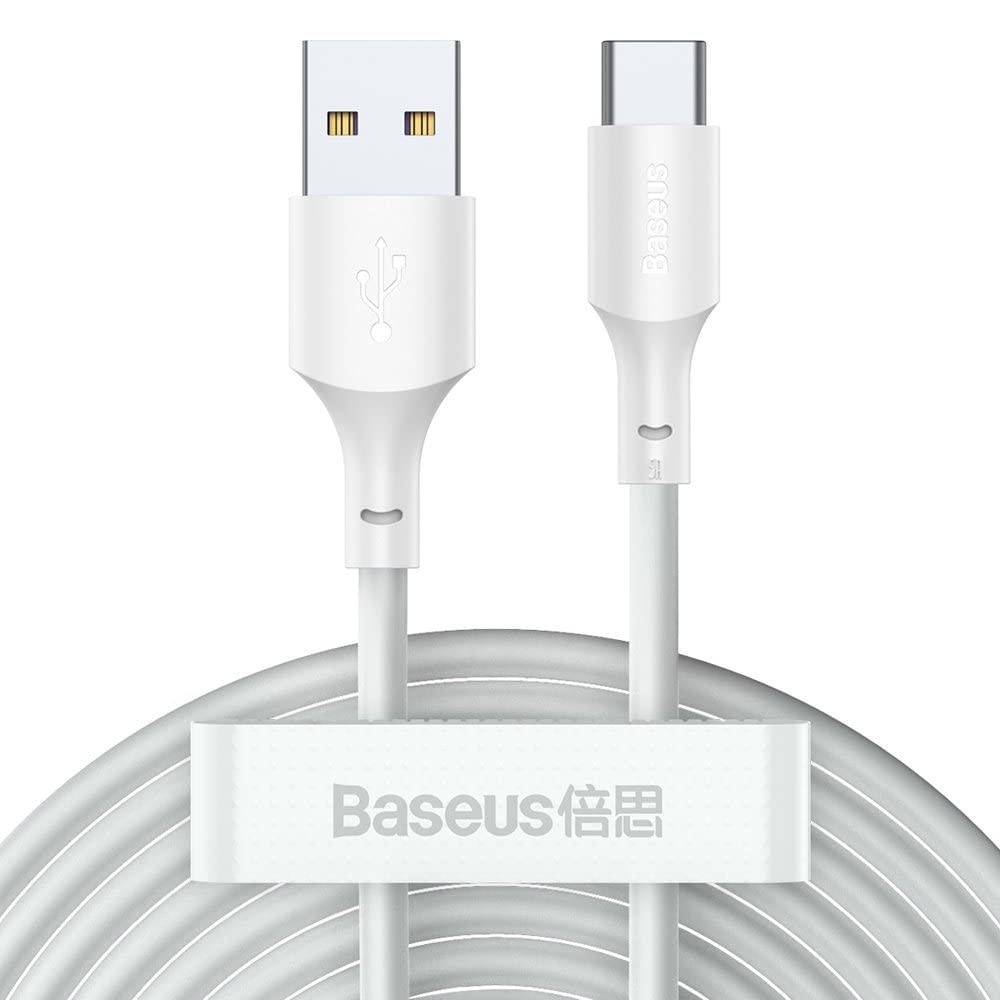 Kit 2x Cabos Baseus USB-A para USB-C 1.5m: Carregamento Rápido e Transferência de Dados ⚡