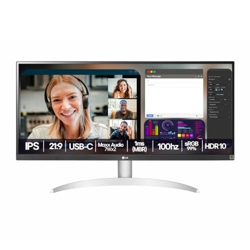 Monitor LG UltraWide™ - Tela IPS de 29", 21:9, USB-C, 7Wx2 MaxxAudio®, sRGB 99%, 100Hz - 29WQ600B