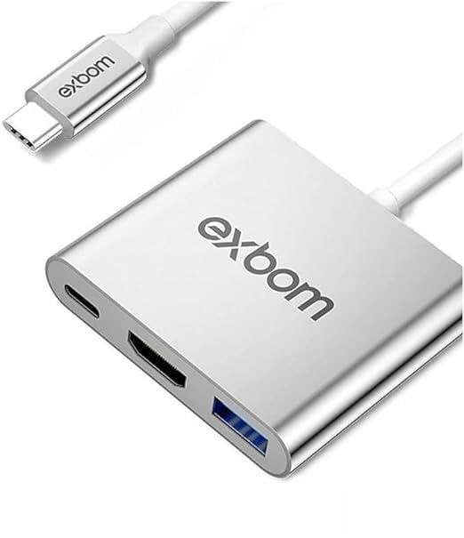 Adaptador USB-C 3 em 1: HDMI 4K, USB 3.0 e Carregamento Rápido - Expanda seu SAMSUNG DEX MODE!