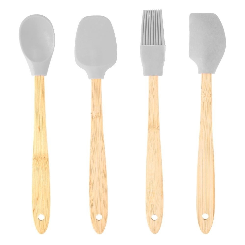 Utensílios de Silicone com Bambu Lyor: Cozinha Elegante