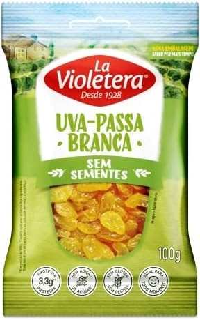 Uva-passa Branca sem semente La Violetera 100g