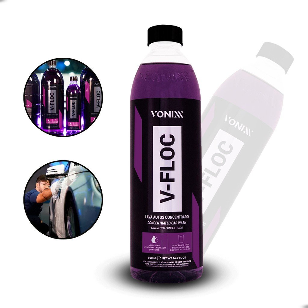 V-Floc 500ml: Lava Autos pH Neutro e Brilho!