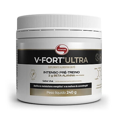 V Fort Ultra: Pré-Treino Intenso Vitafor - Uva 240g