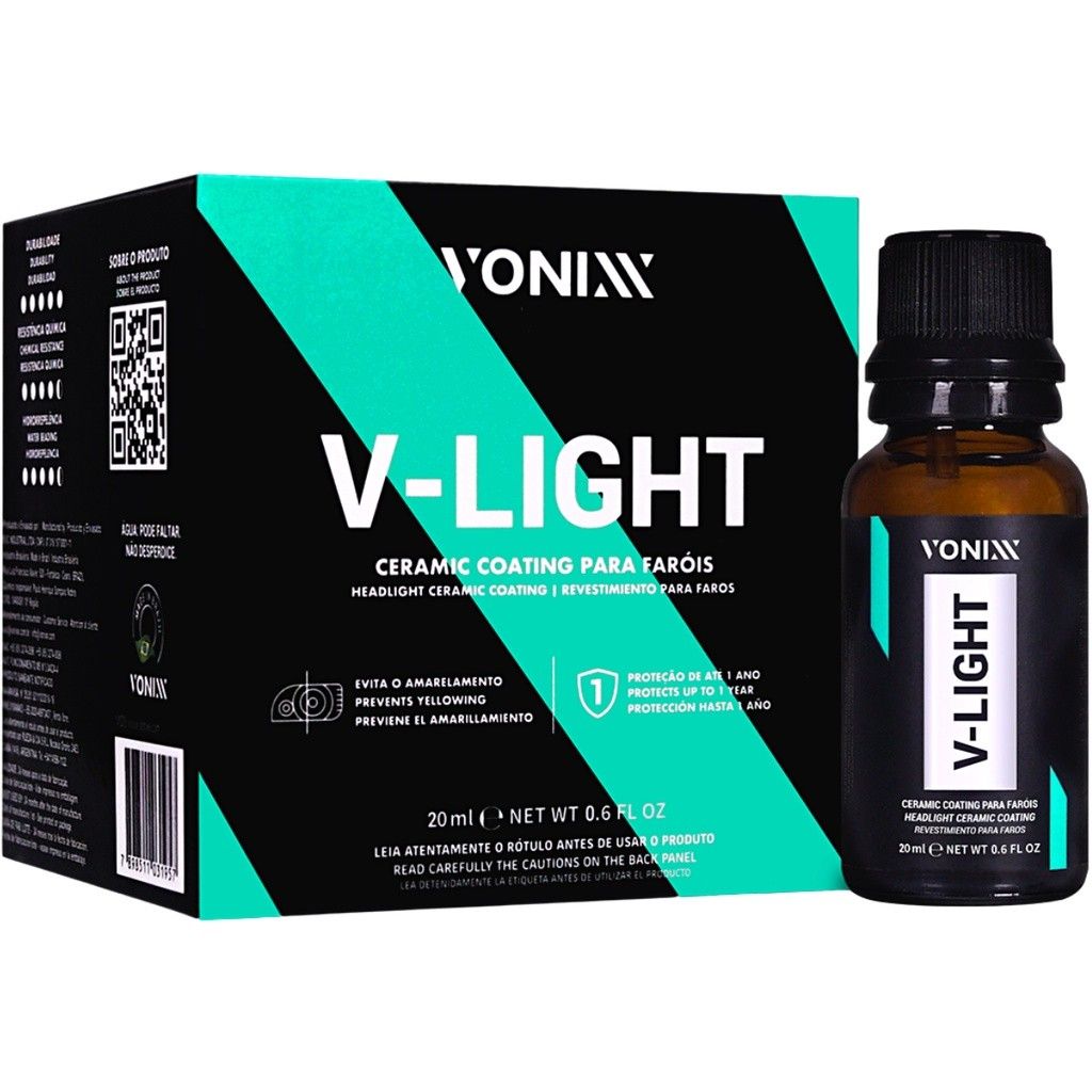 V-Light Vonixx: Vitrificador de Faróis Cerâmico 20ml