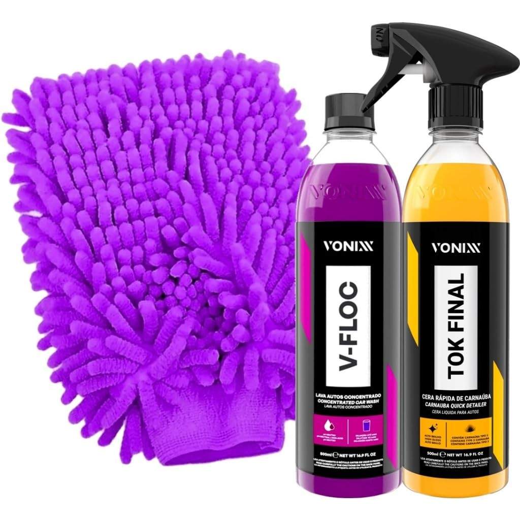 Kit Essencial Vonixx: Tok Final 500ml, V-Floc 500ml e Luva Tentáculos Karbox