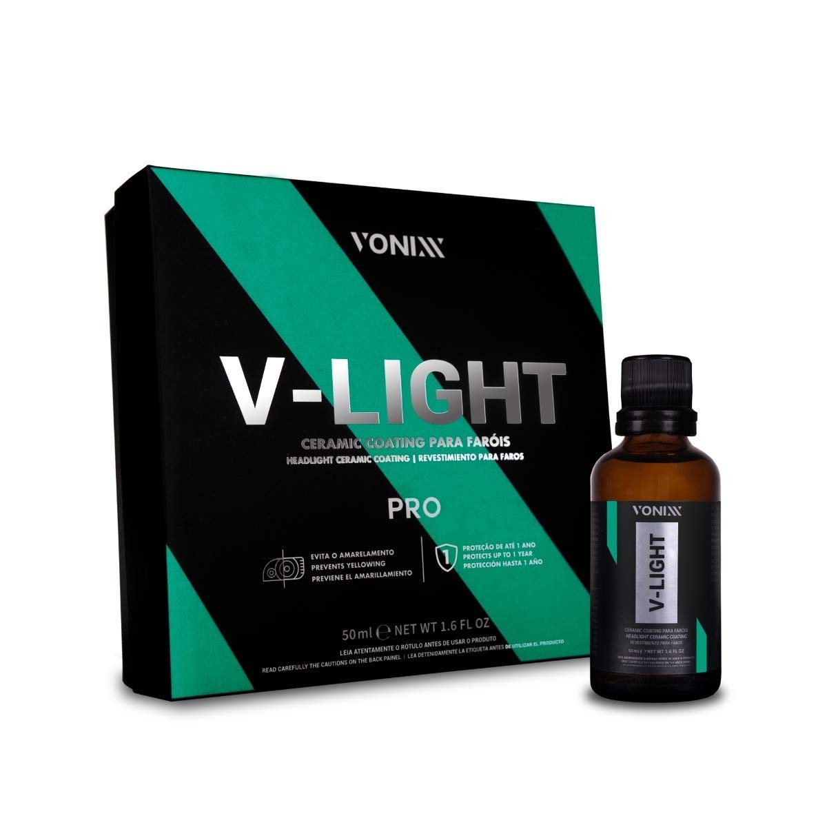 Vonixx V-Light Pro 50ml: Coating de Alta Performance para Faróis e Lanternas